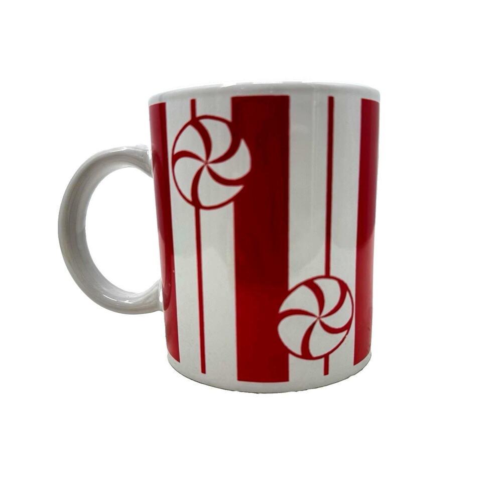 Red and White Peppermint Mug Ceramic Coffee Cup Totally Today